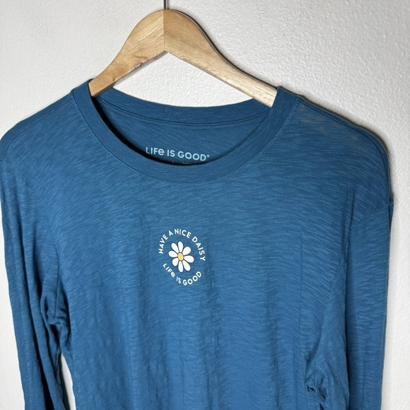 Life Is Good Have A Nice Daisy Long Sleeve Lightweight Tee Shirt Womens Large - Picture 2 of 9